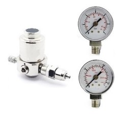 Riduttore di pressione Smart con Manometri di alta e bassa pressione - per bombole CO2 usa e getta passo 10x1