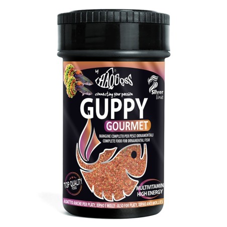 Haquoss Guppy Gourmet - mangime completo in micro-fiocchi per guppy