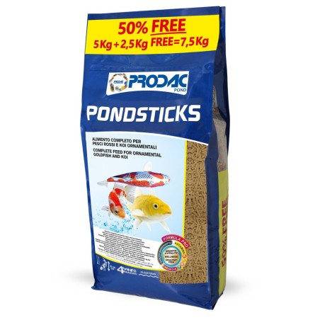 Prodac Pond Sticks Sacco Allevatori 7,5kg - sticks per pesci di media e grossa taglia che vivono in laghetti