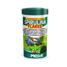 Prodac Spirulina Flakes - mangime in scaglie con il 38% di alga Spirulina