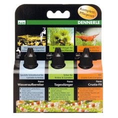 Dennerle 5932 Set Nano Biocondizionatore 15ml (5930) + Crusta Fit 15ml (5931) + Fertilizzante Gionaliero (5929)