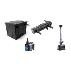 SunSun Kit ECO CBF fino a 10000 litri con filtro biologico, pompa risparmio energetico, UV-C e giochi d'acqua