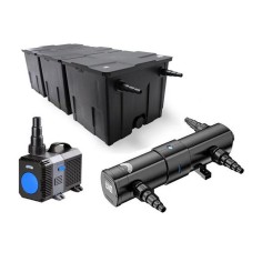 SunSun Kit ECO CBF fino a 12000 litri con filtro biologico, pompa risparmio energetico, UV-C e giochi d'acqua