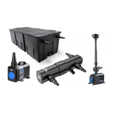 SunSun Kit ECO CBF fino a 24000 litri con filtro biologico, pompa risparmio energetico, UV-C e giochi d'acqua