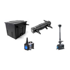 SunSun Kit ECO CBF fino a 6000 litri con filtro biologico, pompa risparmio energetico, UV-C e giochi d'acqua