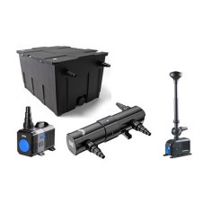 SunSun Kit ECO CBF fino a 8000 litri con filtro biologico, pompa risparmio energetico, UV-C e giochi d'acqua