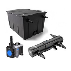 SunSun Kit ECO CBF per laghetti fino a 8000 litri con filtro biologico a camera, pompa di risalita a risparmio energetico e UV-C