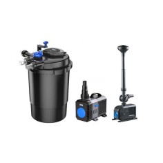 SunSun Kit ECO CBF per laghetti fino a 8000 litri con filtro biologico a camera, pompa di risalita a risparmio energetico e UV-C