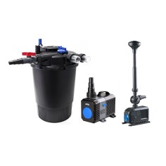 SunSun Kit ECO CPF fino a 30000 litri con filtro pressurizzato, UV-C, pompa a risparmio energetico e giochi d'acqua