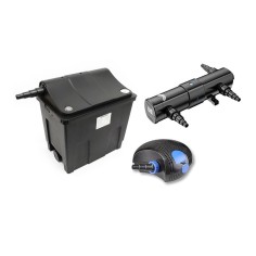 SunSun Kit PRO CBF per laghetti fino a 4000 litri con filtro biologico a camera, pompa di risalita professionale e UV-C