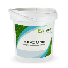 GreenVet KoiPro2 1.8mm secchiello da 1kg - mangime in pellet per carpe Koi e pesci da laghetto
