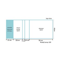 Blau Aquaristic Ready Sump 100 - sump in vetro a scomparti 150L cm100x40x40/50h 2