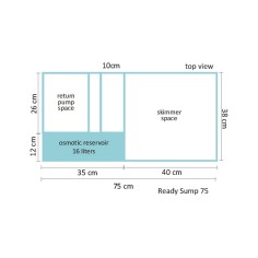 Blau Aquaristic Ready Sump 75 - sump in vetro a scomparti 110L cm75x40x40/50h 2