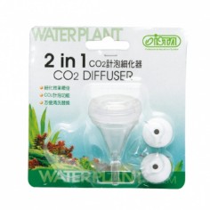 Ista 2 in 1 CO2 Diffuser - diffusore-contabolle conico di co2 in acrilico con attacco a ventosa e fermatubo