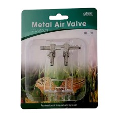 Ista Rubinetto Aria in Metallo a 2 Uscite con Leva Regolazione Flusso