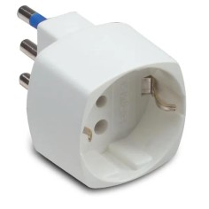 Adattatore Presa Schuko 10A+T con Spina Piccola Colore Bianca - Made Italy