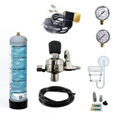 Impianto CO2 Classic 600gr con diffusore, manometri di alta e bassa pressione ed elettrovalvola