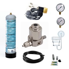 Impianto CO2 Smart 600gr con diffusore, manometri di alta e bassa pressione ed elettrovalvola