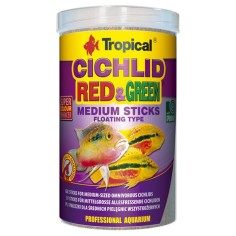Tropical Cichlid Red & Green Medium Sticks - stick con astaxantina e spirulina per Ciclidi di taglia media