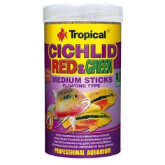 Tropical Cichlid Red & Green Medium Sticks - stick con astaxantina e spirulina per Ciclidi di taglia media