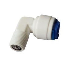 AQL Raccordo a Gomito attacco rapido 1/4x1/8 filetto maschio con valvola di non ritorno incorporata per Impianti ad Osmosi