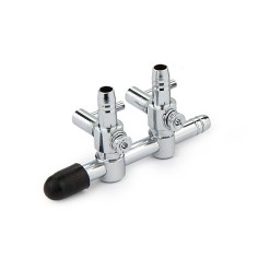 AquariumLine Rubinetto Aria in Metallo a 2 uscite con leva regolazione flusso per ogni singola uscita 2