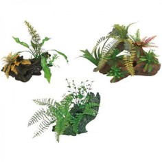 Blu Bios Deco Tronco con Piante misura Small cm 15x10x8 - decorazione in resina per acquari