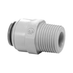 John-Guest Serie PI010822S - Colore Grigio Terminale Diritto Ø Tubo 1/4" x 1/4" Filetto