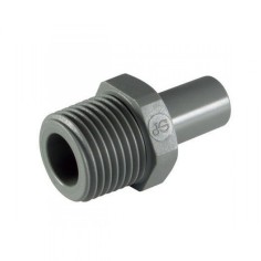 John-Guest Serie PI050822S - Colore Grigio Terminale con Codolo 1/4" X 1/4" Filetto NPTF