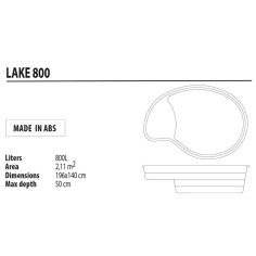 Laghetto Termoformato Capacità 800 Litri Misure cm196x140x50H - Garanzia 15 Anni 2