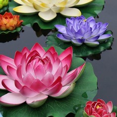 Velda Floating Lotus Foam Orange Ø17cm - decorazione sintetica galleggiante per laghetti 2