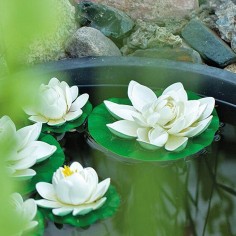 Velda Floating Lotus Foam White Ø10cm - decorazione sintetica galleggiante per laghetti 2