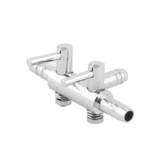 AquariumLine Rubinetto Aria in Metallo a T con 2 uscite e...