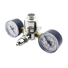 Whimar Genius mod. V201 con manometri di alta e bassa pressione - Riduttore di Pressione per bombole CO2 usa e getta passo 10x1 2