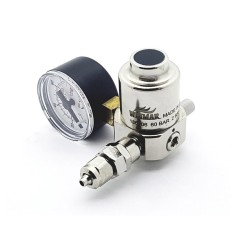 Whimar Genius mod. V201 con manometro di alta pressione - riduttore di pressione per bombole CO2 usa e getta passo 10x1 2