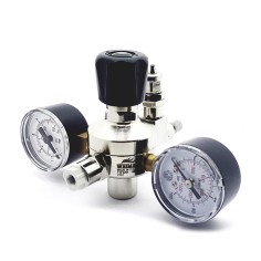 Whimar Primus mod. V101 con manometri di alta e bassa pressione - riduttore di pressione per bombole CO2 usa e getta passo 10x1 2