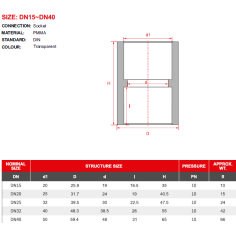 Aquariumline Manicotto ad incollaggio in acrilico... 2