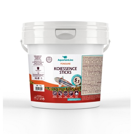 AquariumLine Koiessence Sticks secchiello da 10L/1kg - alimento base in stick galleggianti per Carpe e pesci da laghetto
