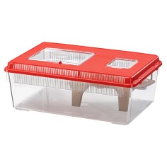 Ferplast Geo Flat Large Vaschetta/Terrario in Plastica con Coperchio + Aperture - Capacità 8 Litri Misure cm 46,7x30,5x17,5h