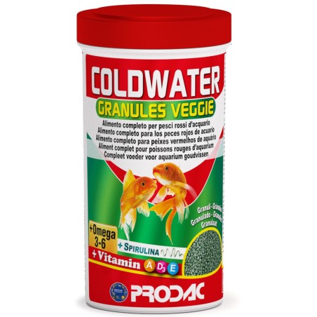 Prodac Coldwater Granules Veggie 250ml/125gr - mangime in granuli con Spirulina per pesci d'acqua fredda
