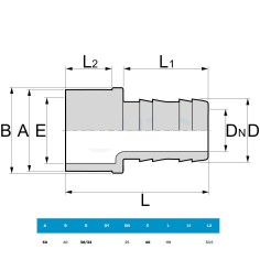 PVC Portagomma ad incollaggio - Ø 40 2